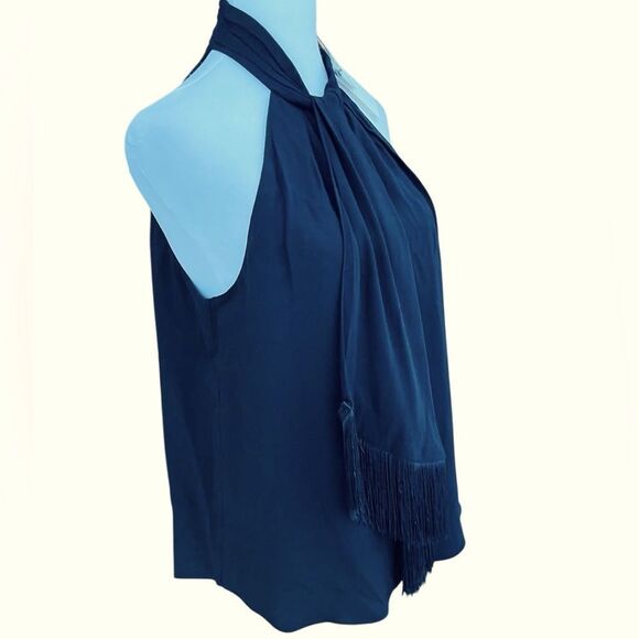 New with tags JOIE Leikyn Fringe Top In Shirt In Caviar/Black, size Medium. - Picture 12 of 14